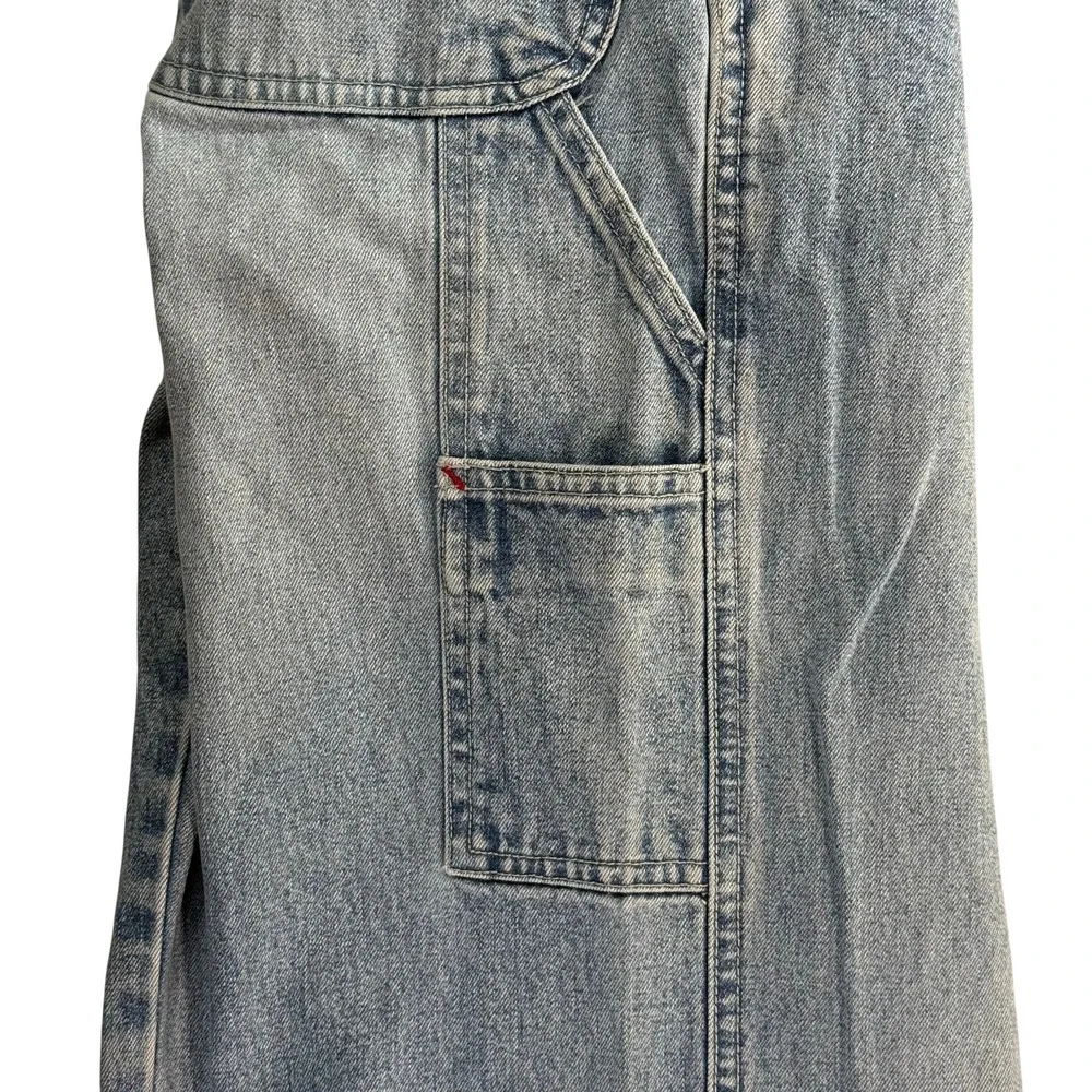 Vintage 90s GAP Denim Overalls Girls Medium Wide Leg Adjustable Straps